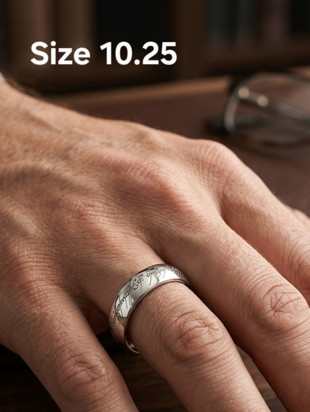 Lord Of The Rings Unisex Silver Tone Stainless Steel The One Ring NWOT